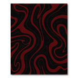 Swirling Red Abstract Area Rug