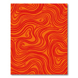 Vibrant Orange Swirl Abstract Area Rug