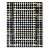 Black White Distressed Checkered Area Rug