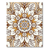 Elegant Beige Mandala Floral Area Rug