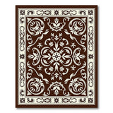 Ornate Brown Floral Baroque Rug