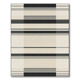 Striped Geometric Modern Bold Black White Striped Geometric Area Rug