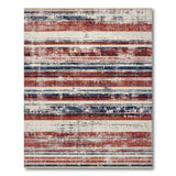 Vintage Distressed Red Striped Washable Area Rug