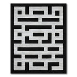 ODIKA Modern Geometric Maze Washable Rug - Black & White Low Pile Area Rug