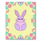 Cute Purple Bunny Kids Cartoon Area Rug