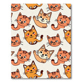 Playful Cartoon Orange Tabby Cats Area Rug
