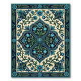 Teal Rose Tulip Persian Area Rug