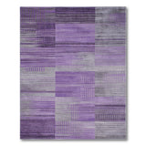 Purple Geometric Modern Purple Grey Geometric Block Area Rug