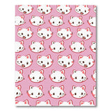 Cute Pink Cartoon Cat Faces Area Rug