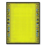Sunny Yellow Dotted Tribal Border Rug