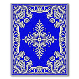 Royal Blue Ornate Floral Area Rug