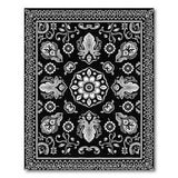 Black and White Traditional Persian Intricate Black White Persian Floral Area Rug