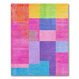 Geometric Modern Vibrant Multi-Color Geometric Patchwork Rug