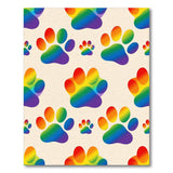 Kids Cartoon Multi-color and Patterns Rainbow Paw Print Washable Area Rug