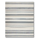 Blue Grey Striped Woven Area Rug