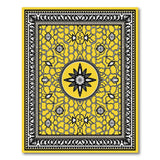 Vibrant Yellow Persian Star Medallion Rug