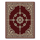 Maroon Traditional Persian Area Rug with Ornate Borders