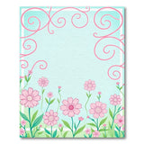 Pink Floral Swirl Teal Area Rug