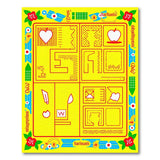 Playful Yellow Kids Cartoon Rug with Fruits Shapes