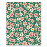 Vibrant Pink Floral Green Area Rug