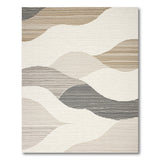 Abstract Wavy Layers Beige Neutral Area Rug