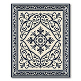 Ornate Black White Persian Traditional Persian Area Rug