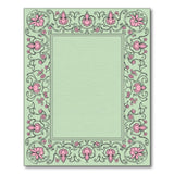 Exquisite Pink Lotus Floral Border Rug