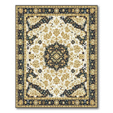 Navy Ivory Gold Medallion Persian Area Rug