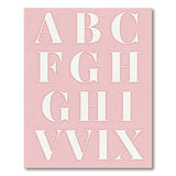 Pink Playful Pink Alphabet Kids Area Rug