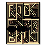 Geometric Modern Geometric Maze Labyrinth Area Rug