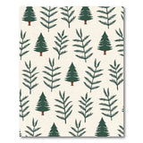 Whimsical Pine Tree Fern Pattern Area Rug