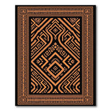Orange Black Heritage Tribal Area Rug