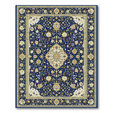 Navy Blue Traditional Persian Floral Traditional Persian Area Rug