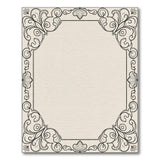 Ornate Floral Shell Border Area Rug