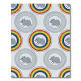 Grey Mice Rainbow Circle Kids Washable Area Rug