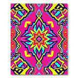 Vibrant Pink Starburst Geometric Multi-Color Rug