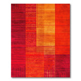 Bold Red Orange Geometric Stripe Area Rug