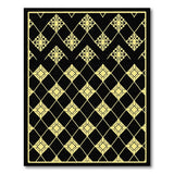 Gold Geometric Diamond Pattern Area Rug