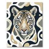 ODIKA Artistic Tiger Portrait Washable Area Rug - Modern Low Pile Non-Slip Decor