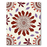 Maroon Purple Abstract Floral Area Rug