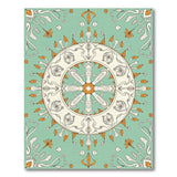 Ornate Teal Mandala Floral Area Rug