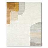 Layered Abstract Neutral Area Rug in Beige Grey