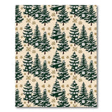 Snowy Evergreen Forest Pattern Area Rug