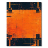 Distressed Orange Geometric Area Rug