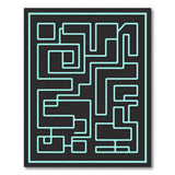 Geometric Modern Teal Maze Labyrinth Geometric Area Rug