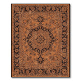 Distressed Orange Vintage Medallion Rug