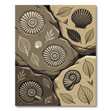 Fossil Ammonite Seashell Stone Area Rug