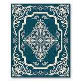 Teal Ornate Persian Medallion Rug