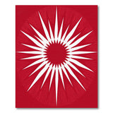 Red Bold Red Sunburst Geometric Area Rug