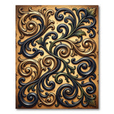 Ornate Distressed Gold Scroll Area Rug